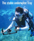 Diver using Underwater Camera Rig With Dual Handheld Stabilizer And Video Light For GoPro Hero 11 10 9 8 7 6 Action Cameras