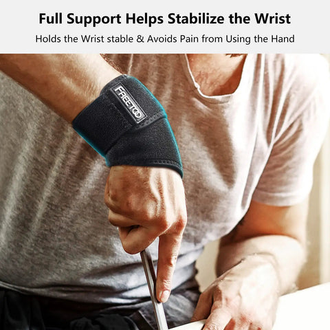 Air Mesh Wrist Brace for Carpal Tunnel Pain Relief with breathable compression worn on right hand during daily activity