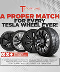 Tesla Model 3 Wheel Curb Rash And Scratch Repair Kit With Color Matched Touch Up Paint For Gray Warp Rims displayed in a showroom setting.