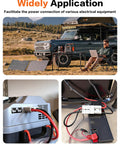 175A Anderson Battery Connector Plug With 6 AWG Cable setup demonstrated in outdoor and indoor environments