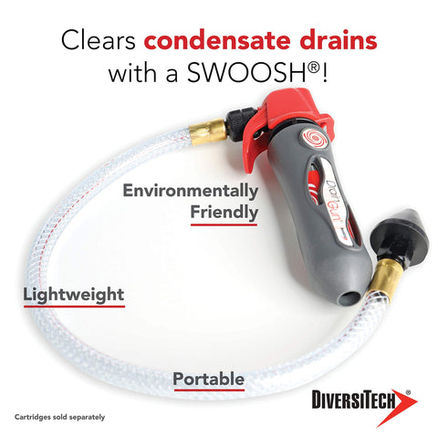 Lightweight AC Drain Gun With Flexible Hose For Condensate Lines, Clears HVAC Clogs Fast, Portable 3 Oz Air Powered Cleaner