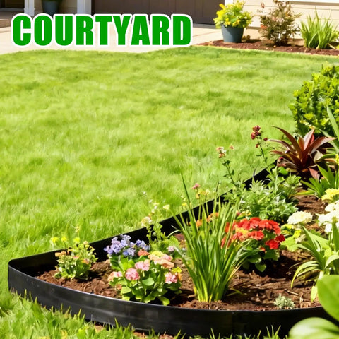 100 Ft No-Dig Garden Edging 2 Inch Flexible Landscape Border DIY Friendly Heavy Duty Plastic Lawn Edge With 150 Stakes