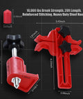 9 Piece Universal Engine Camshaft Clamp Locking Tool Kit For Dual Overhead Cam Motors Tough Nylon Antislip Grip components with measurements.