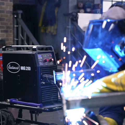 MIG 250 And TIG 225 AC DC Master Welding Kit for DIY friendly pro grade metal fabrication in action with WP 17 torch.