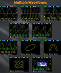 Multiple waveform display on Dual Channel Handheld Digital Oscilloscope Kit With Two Point Eight Inch TFT Display 120 MHz Bandwidth