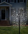 Solar Willow Tree With 200 LEDs Outdoor Garden Decor That Pops Waterproof Pathway Lighting With Blinking Lighted Branches 4.6 Ft White Glow Ideal For Front Yard Backyard Patio And Lawn