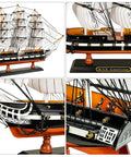 Old Ironsides Dope Wooden Model Ship USS Constitution 1 To 155 Scale Replica With Solid Basswood Hull Hand Stitched Fabric Sails Rigging Classic Sailboat Decor For Home Office Shelf Display