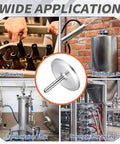 Top Shelf Pro Grade One Point Five Inch Tri Clamp To Quarter Inch Hose Barb Adapter Connector Solid SUS304 Stainless Steel in brewery setup.