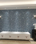 Gray 3D Wall Panels Pack Of 12 19.7 By 19.7 Inches Durable PVC Tiles in living room with modern decor