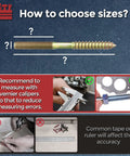 Measurement guidelines for Heavy Duty Pro Grade 20 Piece Hanger Bolt Kit With Driver M8 X 40mm showing tools and methods.