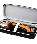 Durable ZipSnip Case For Worx WX081L WX082L Cordless Scissors, open view showing padded interior with tool secured by elastic band