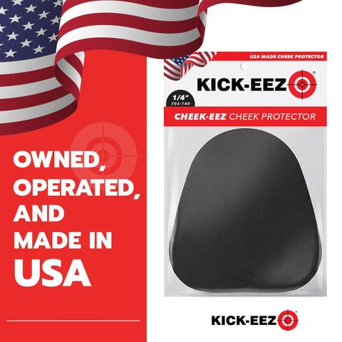 Cheek Protector Recoil Pad For Shotgun Or Rifle packaging with USA flag, self adhesive cheek pad to eliminate recoil and cheek slap.