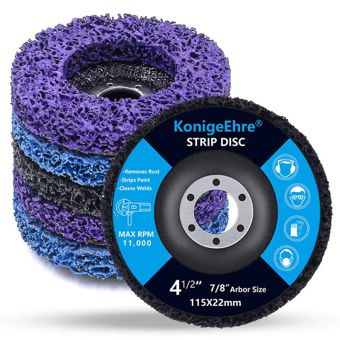 Six Pack Four And A Half Inch By Seven Eighths Inch Strip Discs Stripping Wheel For Angle Grinder Remove Paint Coating Rust Welds Oxidation Clean Up Jobs