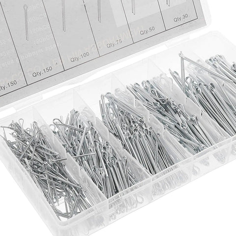 555 Piece Steel Cotter Pin Set With Spring Pins And Split Fastener Clips For Trailer Hitch Repair And Industrial Projects Heavy Duty Quick Fix Gear You Can Rely On in plastic organizer