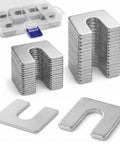 Pro Grade Auto Body Alignment Shim Kit Set, zinc plated steel shims for fender and door adjustment, 30-piece stackable set