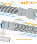 6.8 Feet Washing Machine Drain Hose Extension Kit With Extension Adapter And Two Stainless Steel Clamps, U Bend Holder dimensions