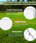 Powder-coated steel frame features of Built Tough Adjustable Chain Link Fence Gate With Posts 48 Inch High 24 To 72 Inch Wide.