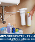 Whole Home Water Filtration System With Install Kit Reduces Lead Asbestos Chlorine And More for Cleaner Taps under sink FXULC