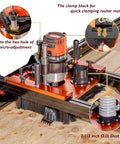 Ultimate Slab Flattening Router Sled with 3-Axis Gantry Jig and 3.5 Inch Router Lift shown on wooden slab