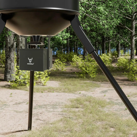 Heavy Duty 6 Volt Deer Feeder Replacement Funnel With Waterproof Metal Construction And Protective Powder Coat Finish. Includes Mounting Hardware For Easy Upgrade To Your Game Feeder System Durable Design Keeps Squirrels Out.
