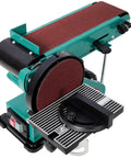 Heavy Duty 4X36 Belt Sander Paired With 6 Inch Disc Sander Built Tough High Torque Motor Smooth Operator For Woodworking And Metal Polishing Your Garage Shop Badass Upgrade Tool close-up view of sanding surface and adjustable settings