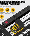 Heavy Duty Power Tool Organizer Wall Mount With 7 Slot Cordless Drill Holder And Battery Shelf, metal surge protector power strip