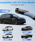 Portable Tesla EV Charger Level 1 And Level 2 16A with 21FT cable and NACS connector for Tesla Models Y, X, 3, S, and Cybertruck