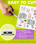 Hand cutting Printable Vinyl Sticker Paper For Inkjet And Laser Printers, White Matte 8.5x11 Inch Sheets with cat designs