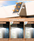 2000 Lumen Solar Shed Light With Pull Chain Switch Heavy Duty Waterproof Pendant Lamp For Garage Patio And Basement Dusk To Dawn Sensor with solar panel.
