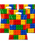Pack Of Thirty Building Block Favor Bags With Reinforced Handles For Kids Treats And Candy Hella Festive Party Goodies Stash, colorful bags.
