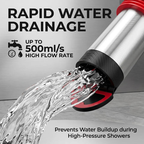 Heavy Duty 2 Inch Shower Floor Drain Stopper With Magnetic Backflow Preventer And Flexible Silicone Seals To Kick Those Funky Sewer Smells To The Curb And Keep Your Basement Floor Dry - Rapid water drainage with high flow rate.