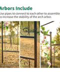 Go To Garden Arch For Climbing Plants Sturdy Metal Iron Frame With Decorative Wire Lattice Weatherproof And Rust Resistant Easy Assembly And Portable Tall 92 Inch High By 44 Inch Wide In Classic Black Finish in close-up showing decorative lattice detail with pink flowers on iron frame