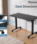 Electric Height Adjustable Standing Desk 48 By 24 Inches With Ergonomic Sit Stand Design, black top, home office view