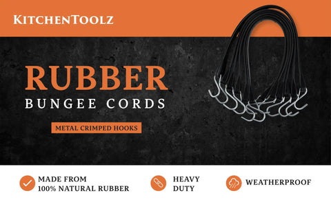 50 Pack 15 Inch Rubber Bungee Cords With Metal Hooks For Flatbed Trucks Built Tough Heavy Duty Tarp Tie Down Straps