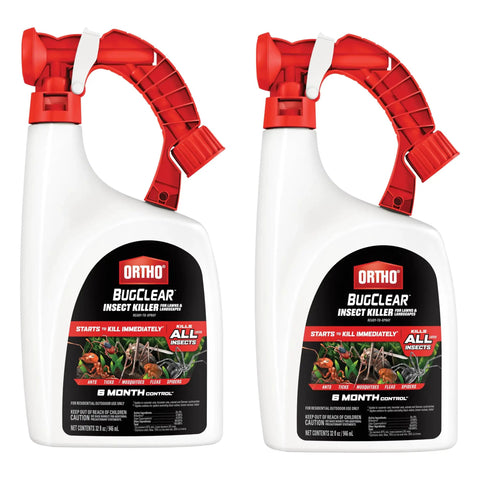 BugClear Insect Killer For Lawns And Landscapes Ready To Spray 32 oz 2 pack bottles with red spray nozzles