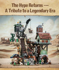 Epic Gold Rush Mining Diorama Set With Motorized Ball Loop And Type C Powered Gear System, Ore Bucket Lift, Exclusive Minifigures, Crane And Mine Scene For Adults, An Interactive Brick Kit showcasing a detailed Wild West mining scene with structures and minifigures.