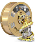 Spool of Silk Dual Color PLA Filament 1.75mm Bi Color Glossy Shiny Finish 1kg for 3D Printing shown with dragon model.