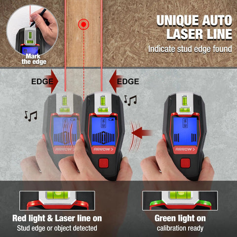 Two In One Stud Finder With Laser Level For Accurate Wall Scanning Rechargeable Pro Grade Stud Sensor With Built In Level Ideal DIY Home Improvement Tool For Locating Studs Pipes And Electrical Lines Quickly And Safely, handheld on wall