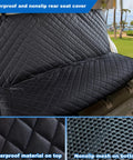 Heavy Duty Waterproof Bench Car Seat Cover Protector For Dogs Nonslip Universal Fit with quilted fabric and mesh detail
