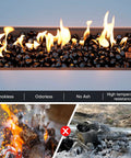 Diamond Fire Glass 10 Lbs 1 Inch High Luster Pro Grade Reflective Fire Pit Glass Rocks For Propane And Natural Gas Pits Fireplace And Landscape Onyx Black Lit Day And Night