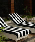 Two Pack Pool Lounge Chair Covers With Cabana Stripe Design Soft 100 Percent Ringspun Terry Cotton Oversized 32 Inch Wide By 82 Inch Long With A 7 Inch Pocket Black Beach Spa Chair Cover Set on pool chairs