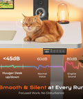 Massive 55 Inch Electric Standing Desk White Huge Gaming Computer Table Height Adjustable with cat on surface and control panel visible.