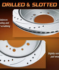 Geomet Coated Disc Rotors Front And Rear With Ceramic Brake Pads Brake Kit drilled slotted rotor details