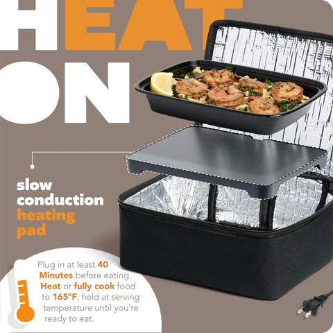 Compact Portable Electric Lunch Warmer For Work Office And Construction Sites Grab And Go Reheat Cook And Eat 120V Black