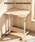 Dimensions of the Rolling Laptop Standing Desk With Adjustable Tilting Tabletop And Smooth Locking Casters Lightweight Foldable Computer Workstation.
