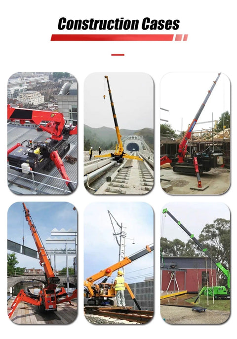 Built Different Heavy Duty Hydraulic Crawler Crane With Smooth Operator Folding Mechanism And Kick Butt 3 Ton Or 5 Ton Electric Lifter in various construction sites.