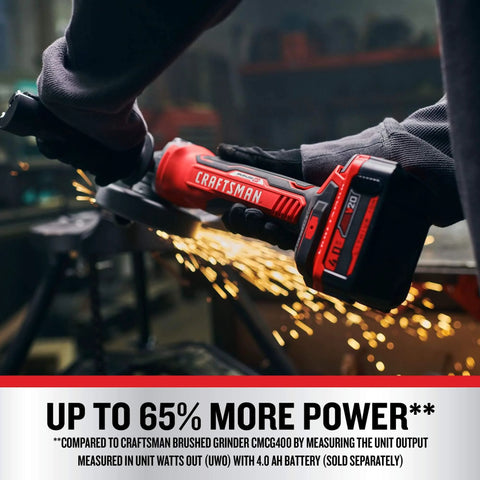 V20 Cordless 4-1/2 Inch Angle Grinder Bare Tool With Brushless Motor Up To 65 Percent More Power in use cutting metal