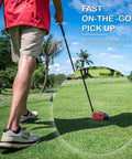 Golfer using a club with Durable Silicone Case For Bushnell Tour V5 Slope And Tour V5 Shift Laser Golf Rangefinder Red Snug Fit Protective Cover Shock Absorption Easy Access Ports Lightweight And Grippy on a sunny course