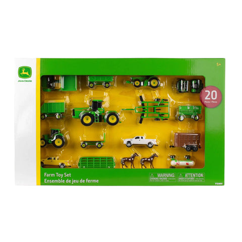 John Deere Farm Toy Set 1 64 Scale Tractors And Trucks Playset With Fencing And Horse Figure 26 Piece Durable Die Cast