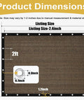 Dimensions of 90 Percent Sun Block Shade Cloth With Grommets For Outdoor Patio 8x10 Feet Pergola Shade Cover Mesh Tarp Sun Screen Mocha.